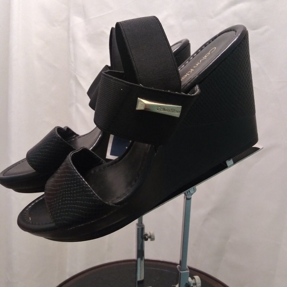 Calvin Klein Black wedge sandle